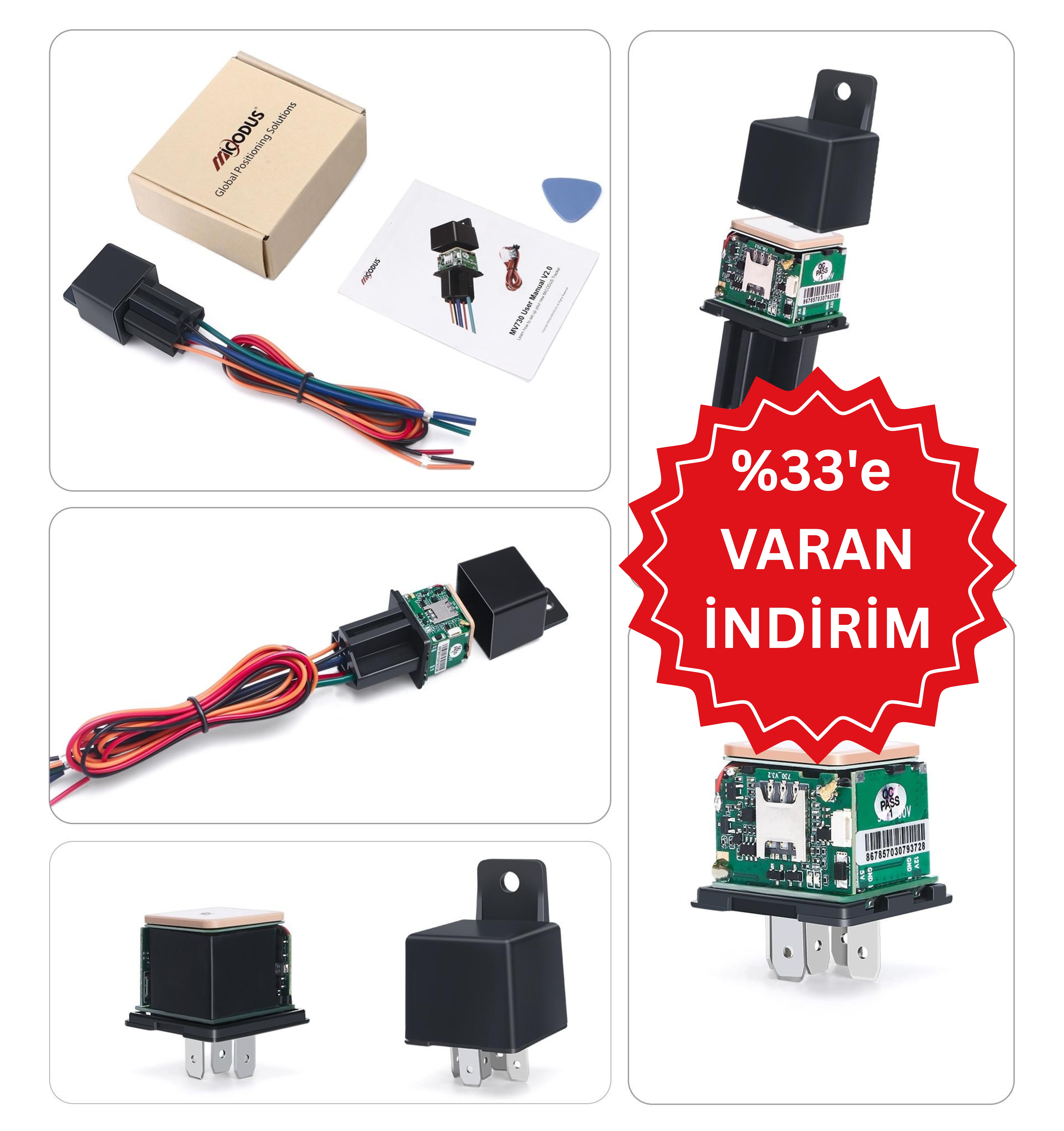 MV730 Adetli Siparişe Özel Araç Takip Cihazı - GPS Konum ve Güvenlik Çözümü