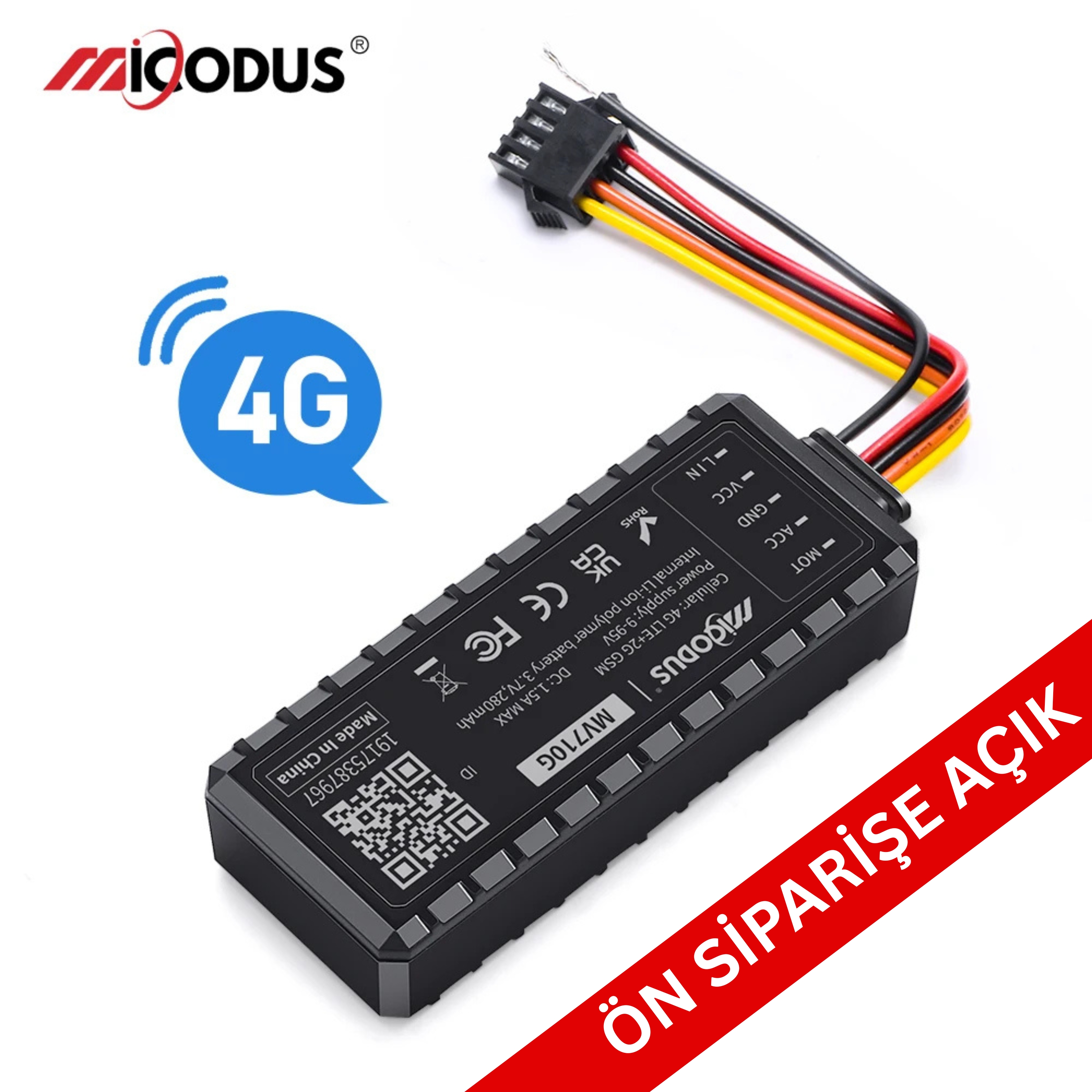 MV810G 4G GPS Araç Takip Cihazı – Motosiklet ve Otomobil Uyumlu